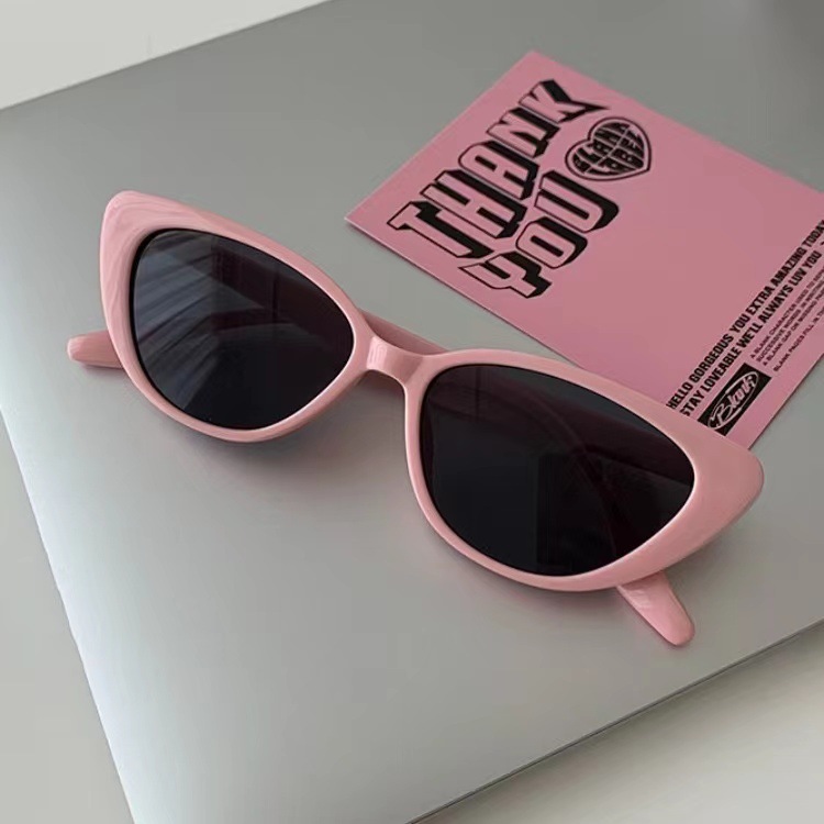 Pink cat's eye sunglasses women's brown summer high-grade new sunglasses men's sun protection net red retro fashion glasses - ShopShipShake