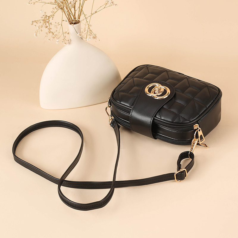 Textured Bag Small Chanel Style High-end Shoulder Bag All-match Satchel Bag Source Factory Women's Multi-layer Small Round Bag