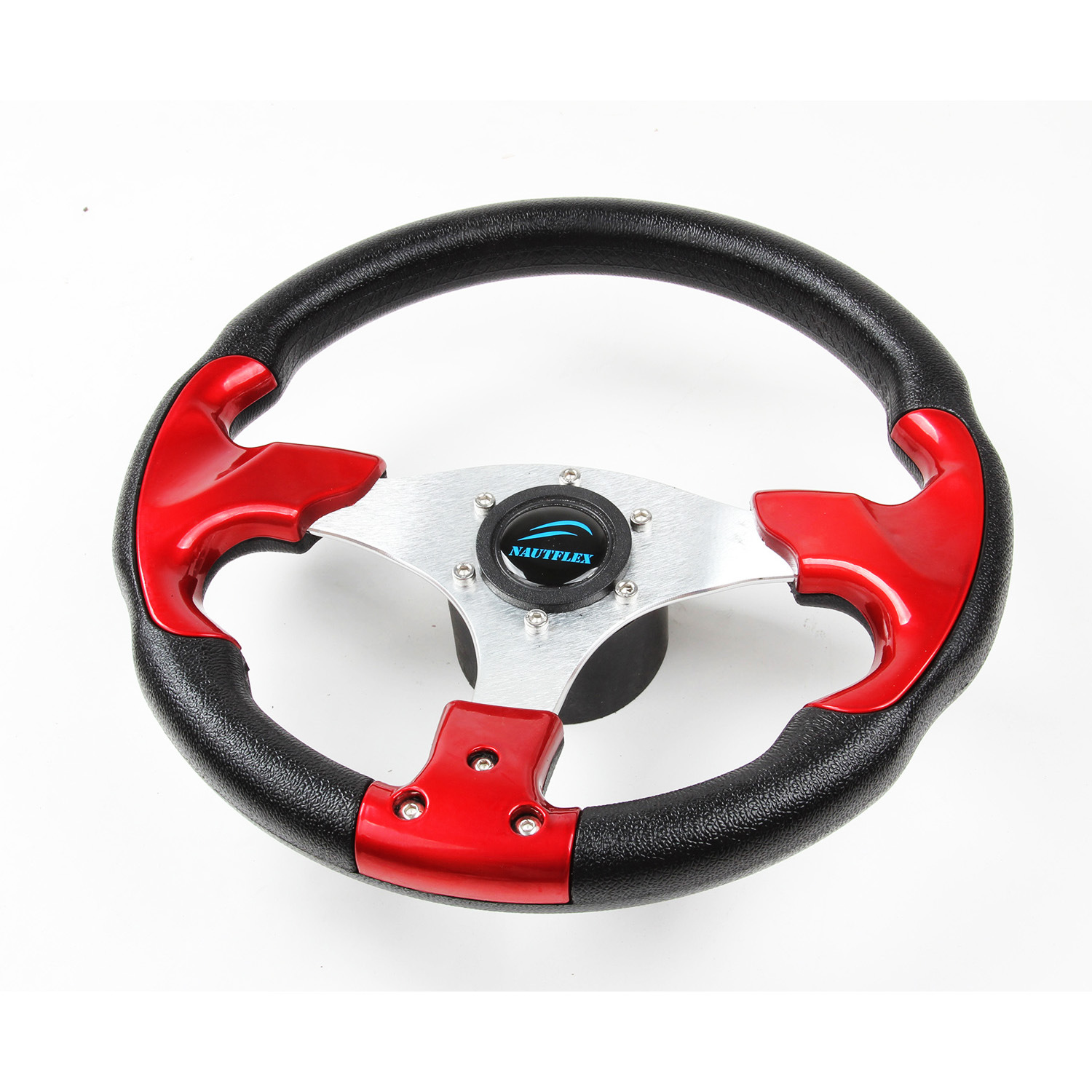 Steering wheel for speedboat aluminum alloy speedboat red version matching mechanical steering machine and hydraulic steering machine