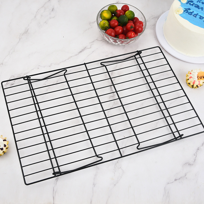 3-layer foldable baking cake cooling rack bread cooling rack biscuit drying rack black non-stick cold drying net