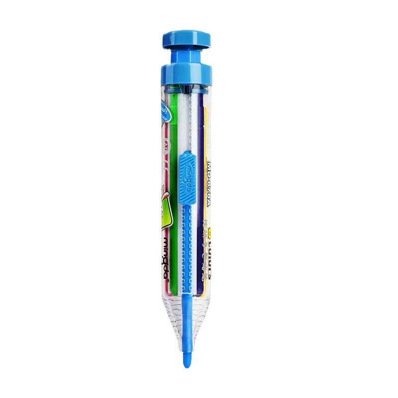 Rotating multi-color crayon press crayon color 8-in-1 children's kindergarten art graffiti creative non-dirty hand color pen
