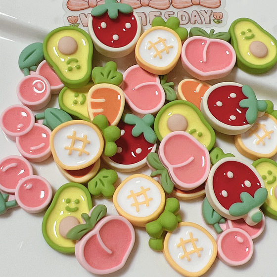 Resin accessories wholesale diy accessories handmade material shoe buckle hat patch cream glue accessories drop oil fruit