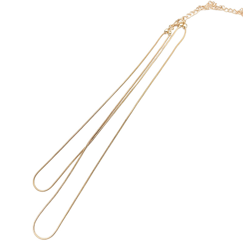 European and American Cross-border Stacked Wear Simple Niche Design Sense Women's Necklace Clavicle Chain Double-layer Chain Thin Snake Bone Chain Necklace