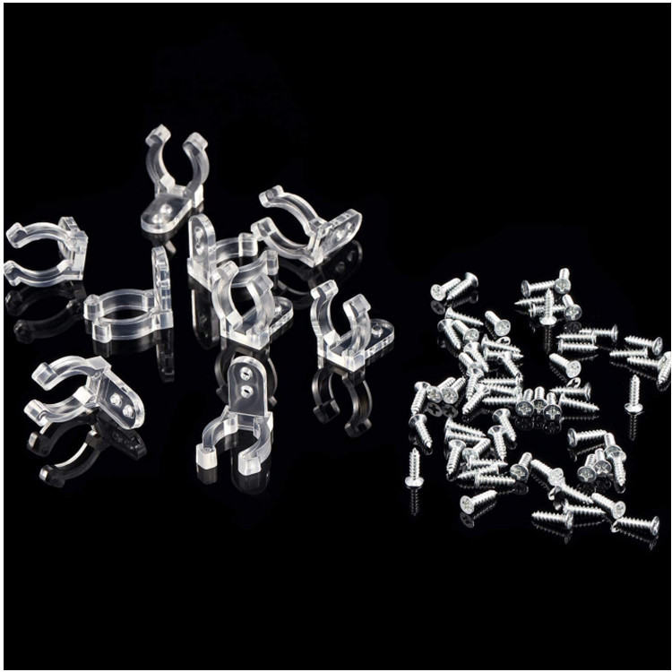 Led lamp with rainbow pipe clip round two-wire three-wire round light bar transparent card code seven-character card fixing clip