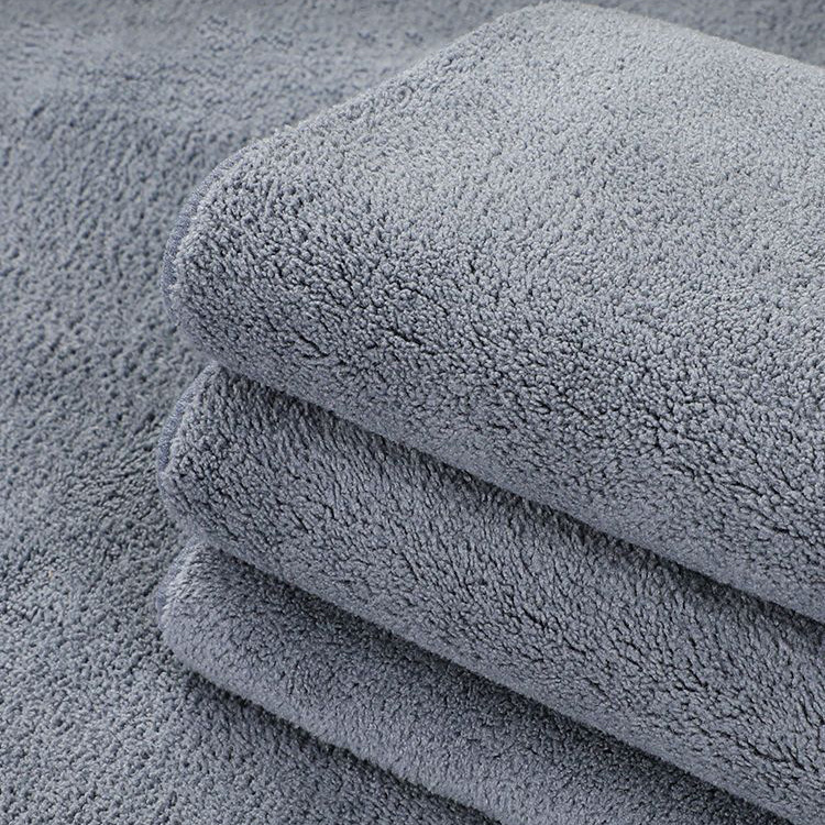 Double-layer Coral Fleece Towel Grey Thickened Water Absorbent Car Wipe Soft Hair-free Car Wash Towel Household Cleaning