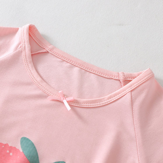 Children's and Girls' Nightgown Baby's Home Clothes Pajamas Nightgown Mother's and Daughters Parent's Home Clothes Air-conditioning Clothes Modal Summer