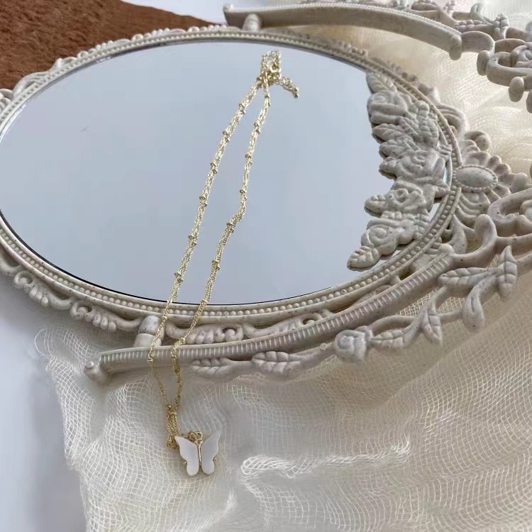 Wholesale Cross-border Hollow Retro Mirror Bathroom Bedroom Desktop Double-sided Rotating Dressing Mirror Home Makeup Mirror