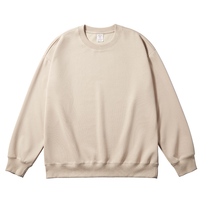 AG300 g Composite Milk Silk Crewneck Sweatshirt Custom Printing Loose Blank Light Plate Solid Color Men's and Women's Fashion Top