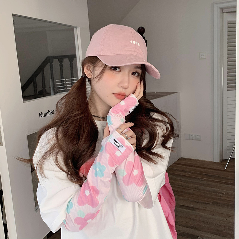 Cute Flower Ice Sleeve Women's Summer New Sunscreen UV Protection Sleeve Loose Cycling Driving Sunshade Hand Guard Sleeve
