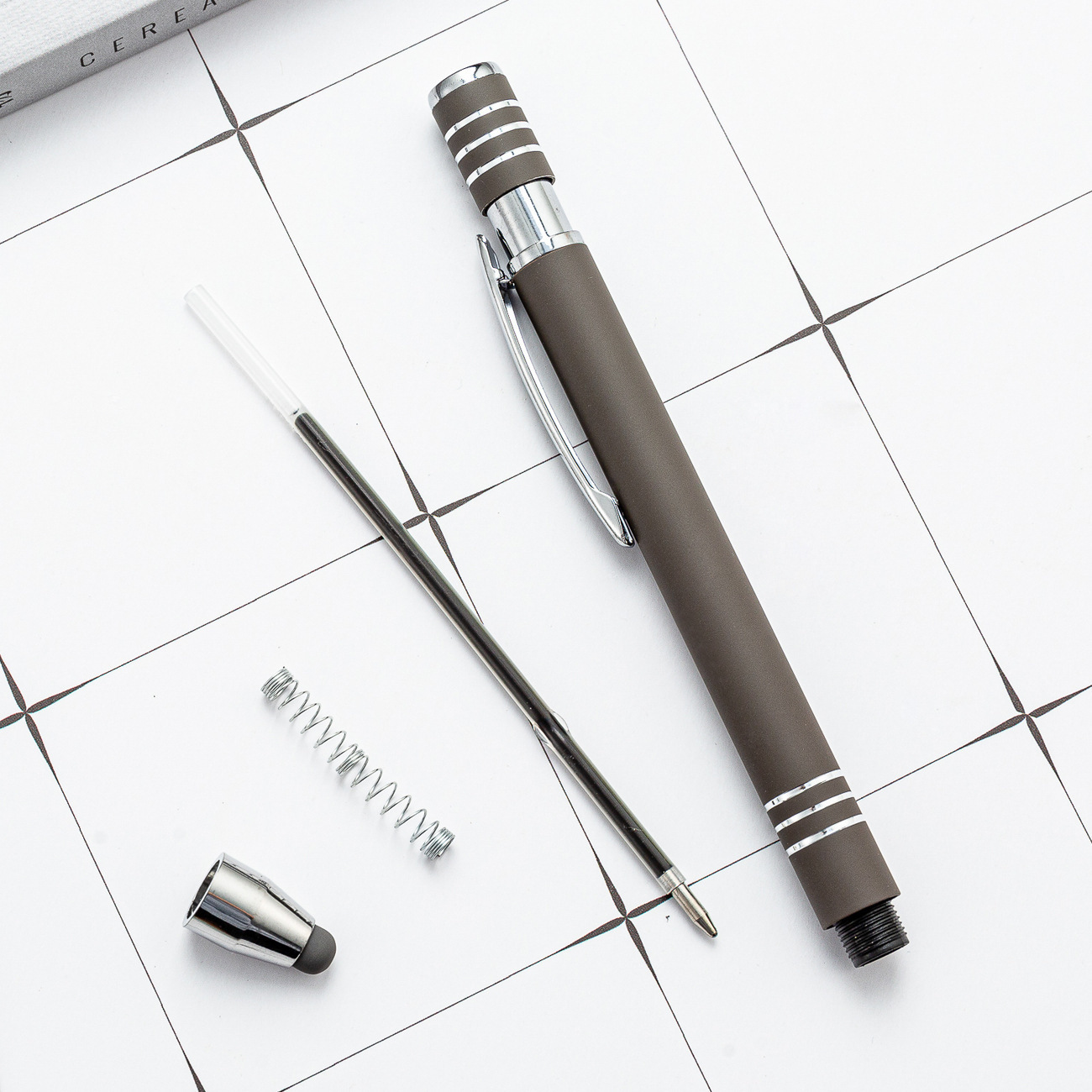 Metal spray glue touch screen ballpoint pen mobile phone tablet handwriting capacitive pen aluminum rod lettering gift ballpoint pen press pen