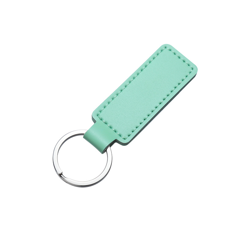 Creative PU leather key chain simple business small gift metal pendant car key chain logo accessories