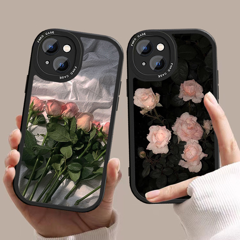 蘋果15pro手機殼11max適用iphone13保護套12mini彩繪XR玫瑰14puls