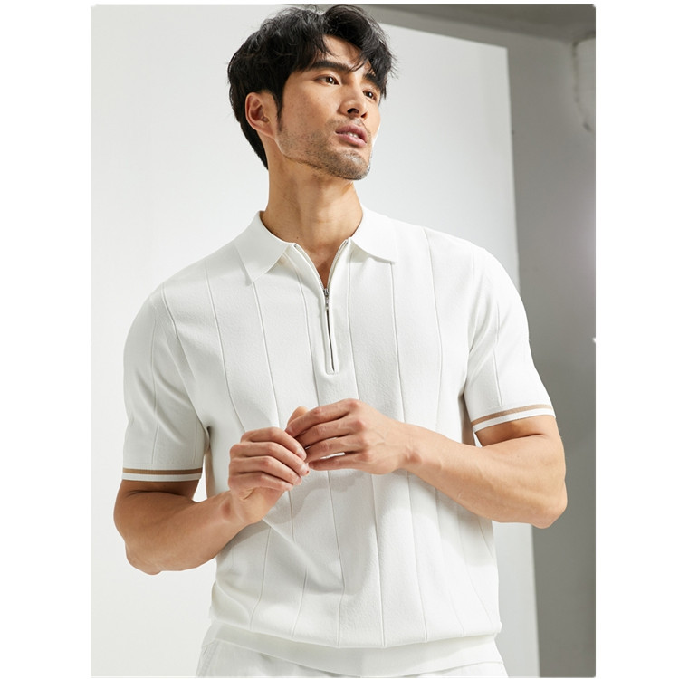 Summer high-end polo shirt breathable dry men's short-sleeved business casual lapel British style light familiar men's T-shirt