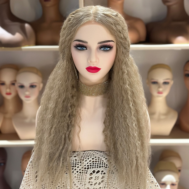 PVC manneuqinhead white wig model head half head model European and American women's head model dummy head