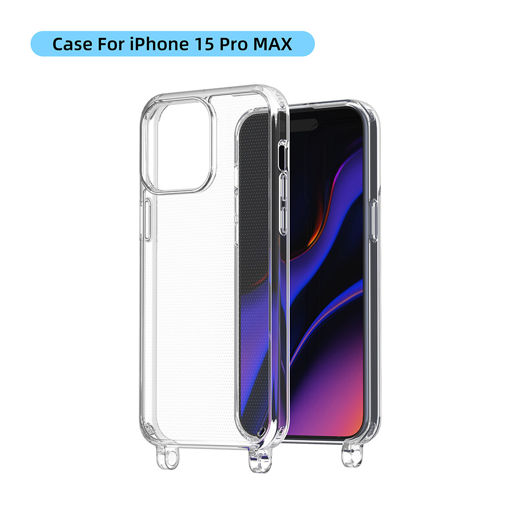 Exclusive for Apple iPhone16 Pro Max Crossbody Lanyard Phone Case Transparent Material 2 in 1