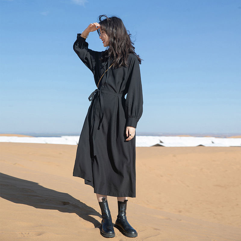 White dress women's spring and autumn French long 2022 new spring temperament long sleeve bottoming shirt skirt