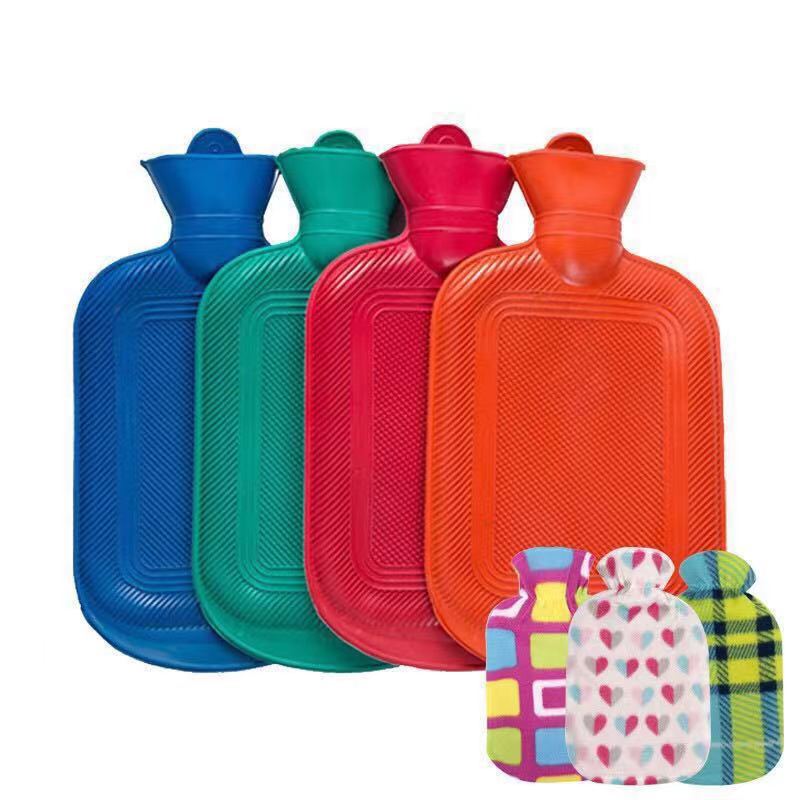 Winter old-fashioned water injection rubber hot water bag plus size small size thick velvet cloth cover anti-scald warm body Flushing explosion-proof Flushing