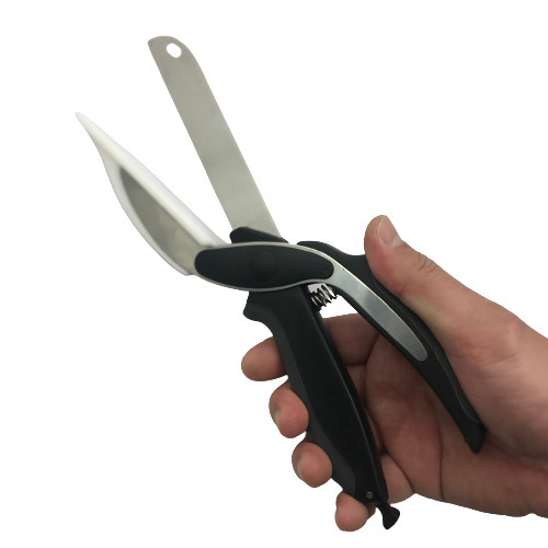 Food scissors vegetable scissors 2-in-1 smart stainless steel spring knife multi-functional household kitchen spring scissors