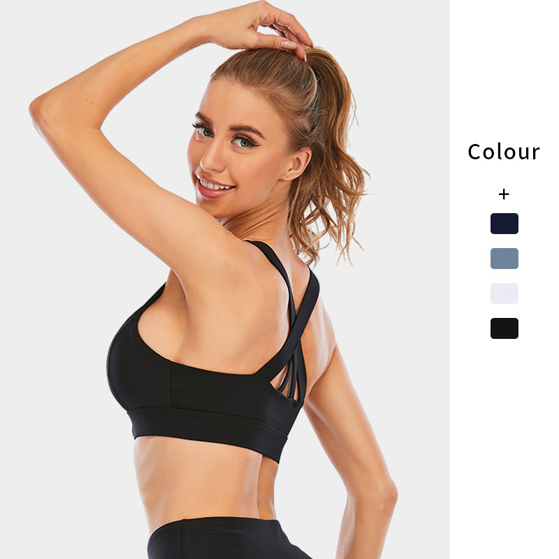 European and American Front Zipper Fitness Bra Sports Shockproof Underwear Running Yoga Naked Backless Vest Yoga Corset Women