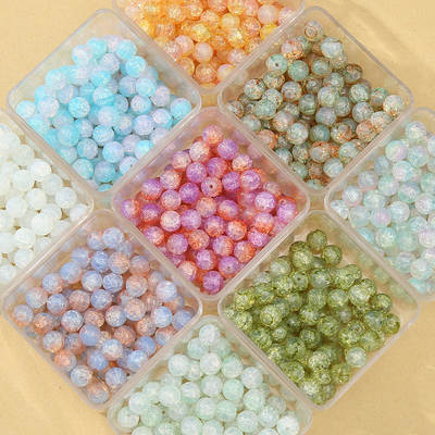 Spot glass jewelry protein chalcedony beads loose beads 10mm bracelet diy pendant accessories imitation Jade paint