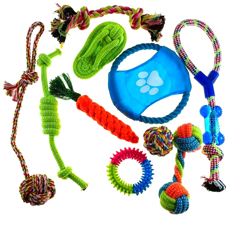Поставка Pet Игрушка Хлопок Веревка Игрушка костюм Собака Укус Игрушка Набор 12 Шт