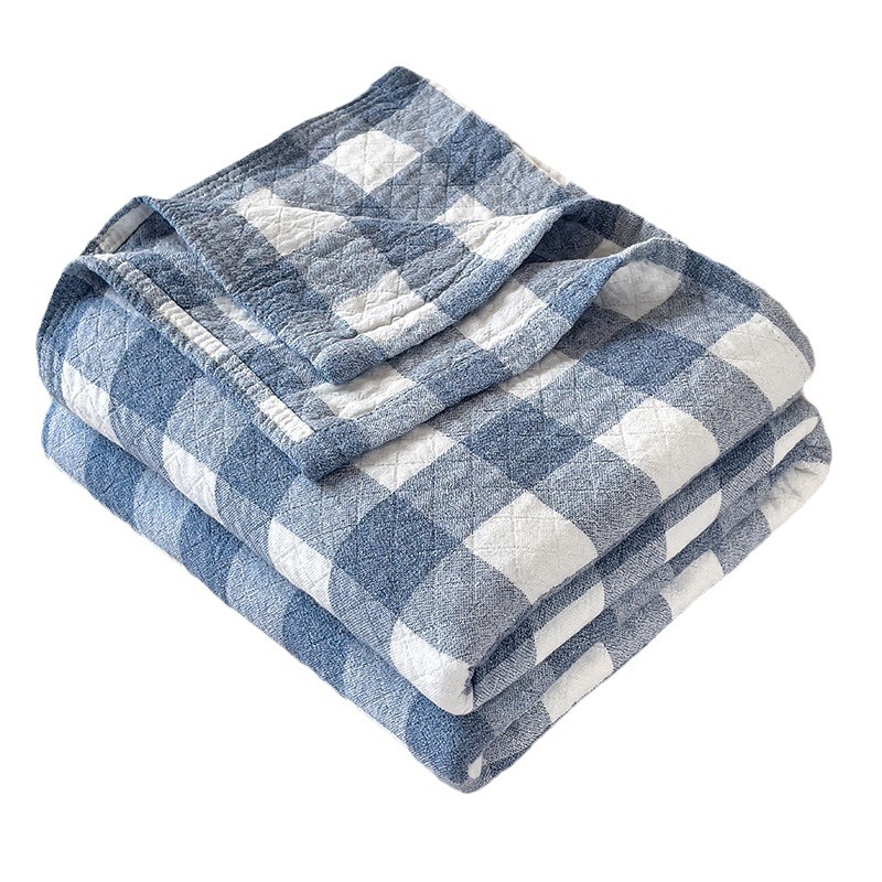 New cotton yarn-dyed three-layer washed gauze towel quilt cotton air conditioning blanket nap blanket gift wholesale