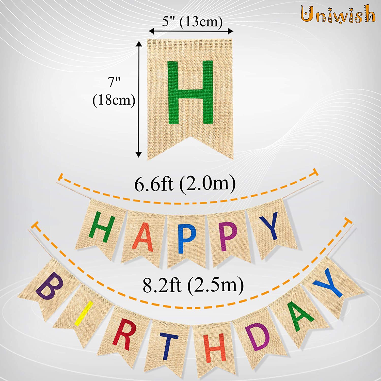 HAPPY BIRTHDAY linen swallow-tail flag HAPPY BIRTHDAY party party flower decorative banner