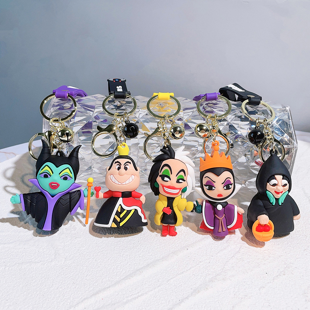 Anti-evil witch key chain cartoon Black Witch Doll bag pendant silicone car key chain