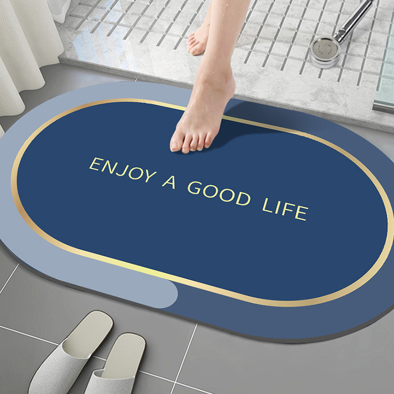 Soft Diatom Mud Absorbent Mat Non-Slip Quick-Drying Foot Mat Simple Toilet Bathroom Door Dirt-Resistant and Easy-to-take-care Floor Mat