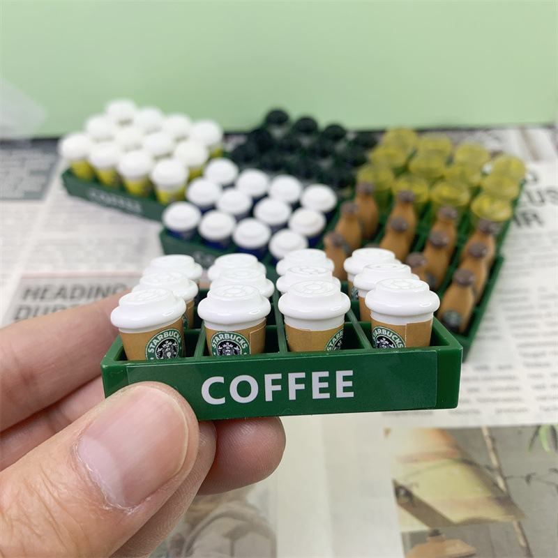 Doll house accessories mini simulation a dozen coffee drinks Starbucks suit miniature food play DIY scene model