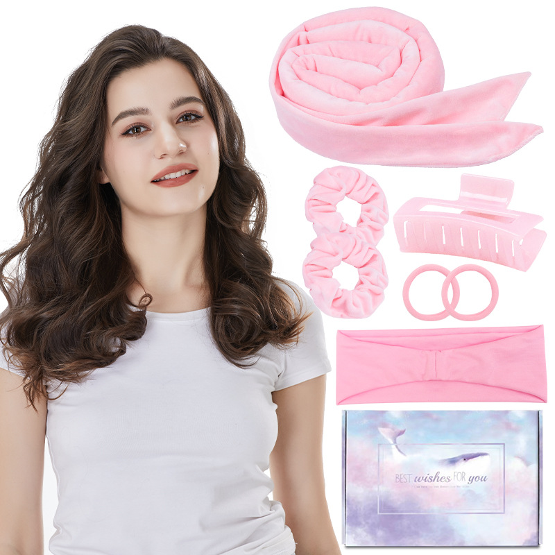 Factory Customized Amazon Cross-border New Bow No Heat Curling Hair Stick Lazy Artifact Sleep Sleeping Hair Band