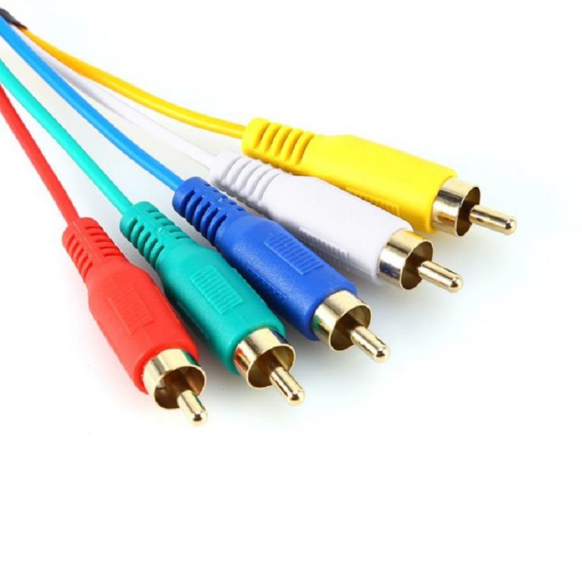 HDMI to 5RCA line audio and video line braided AV color difference conversion line 1.5m TV HD copper line factory outlet