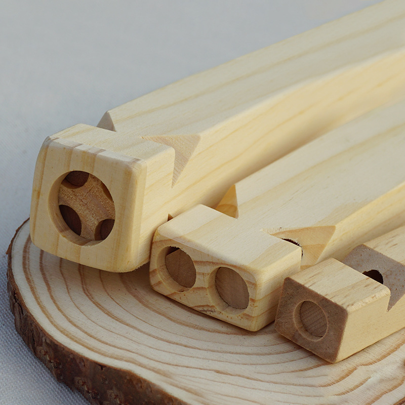 Solid wood porous train whistle wooden children's playing instrument Orff musical instrument wholesale music toy