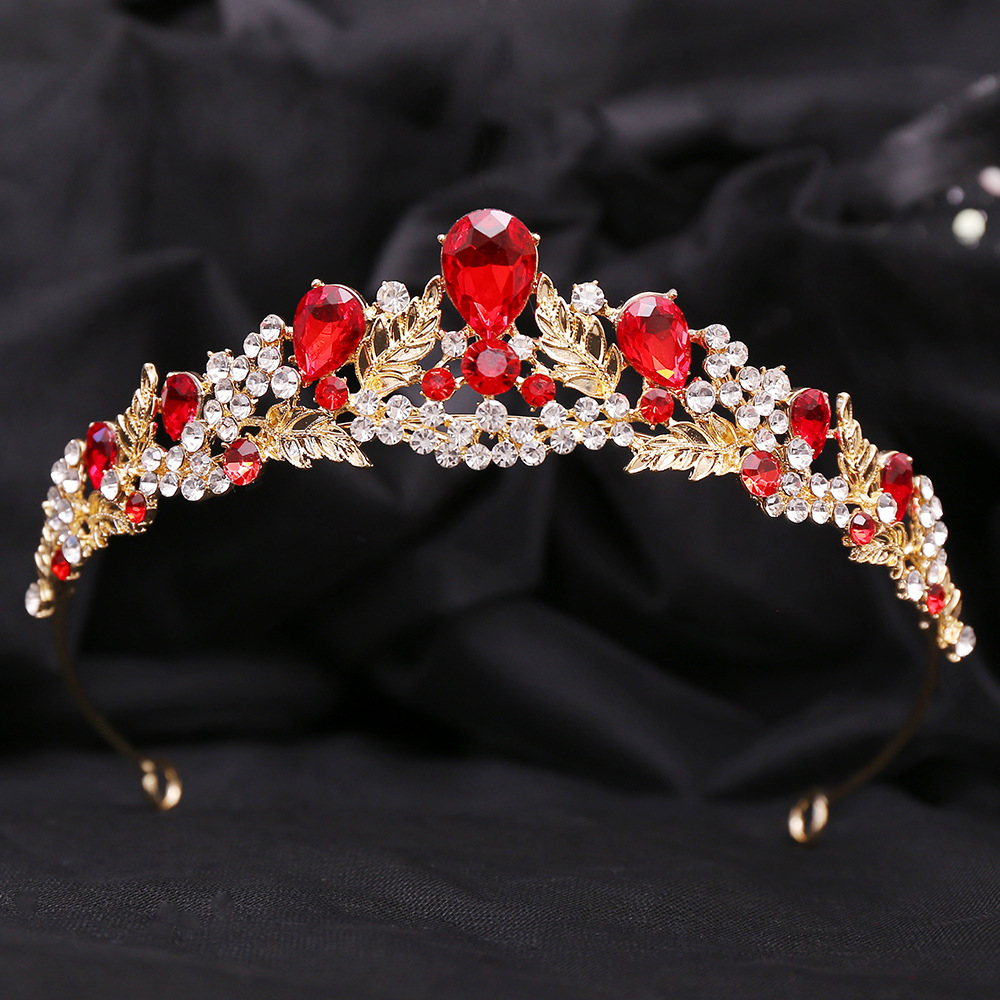 H1400 Diamond Gang New Korean Bridal Headwear Alloy Rhinestone Leaf Small Crown Wedding Dress Accessories Hair Accessories