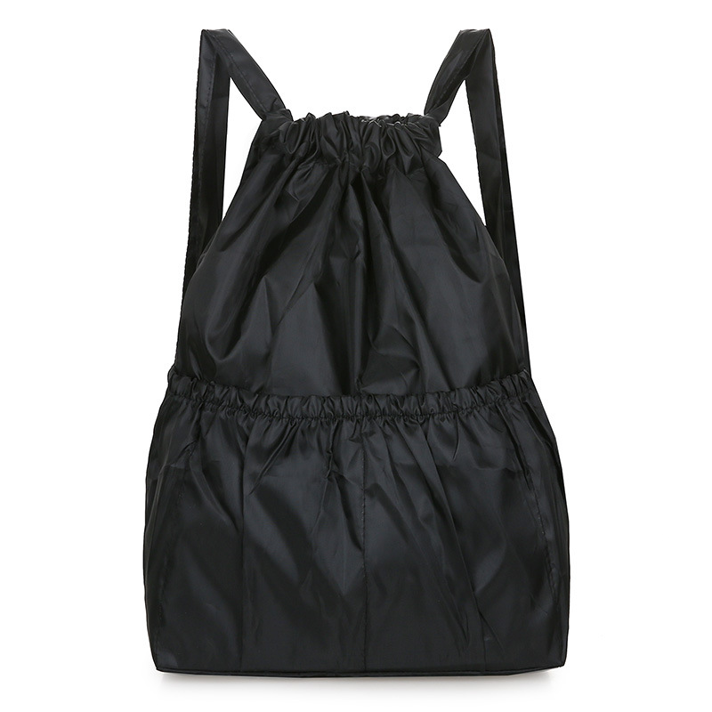 Cross-border drawstring large capacity backpack women's folding portable shopping bag outdoor lightweight travel bag
