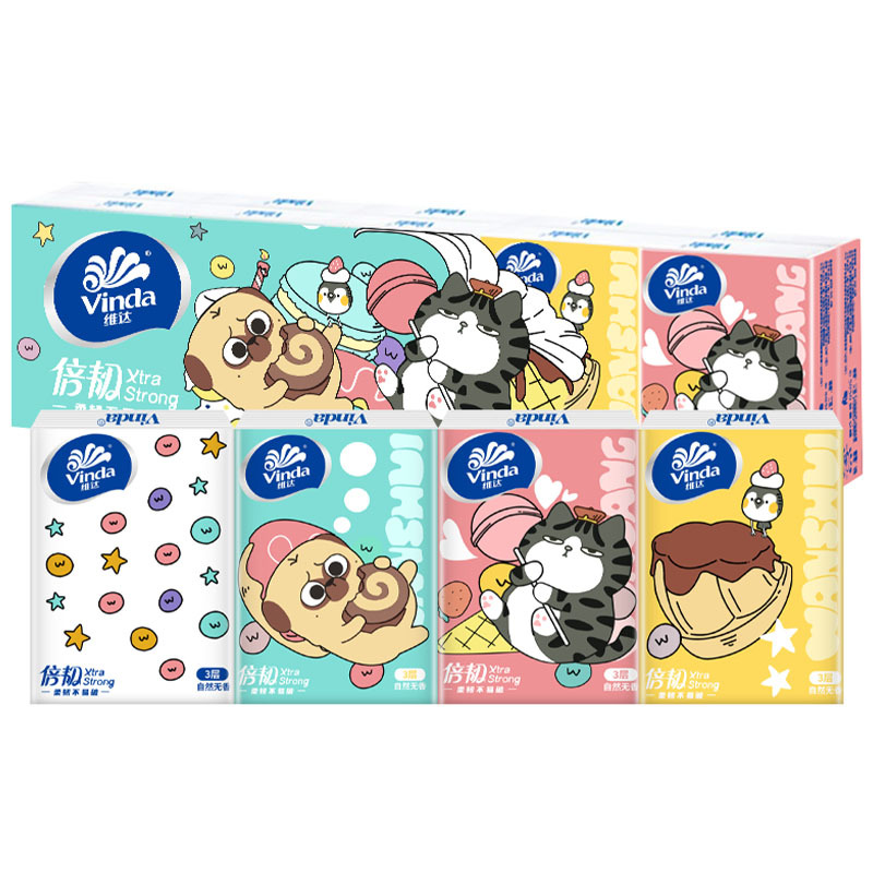 Vida handkerchief paper small bag facial tissue 3 layers 8 sheets 10 packs each Affordable Mini Portable tissue