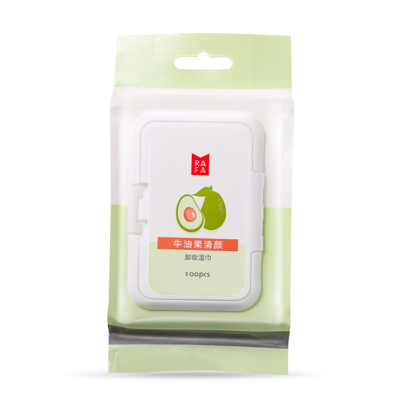 Rafa Aocado Makeup Remover Wipes 100 Gentle Cleaning Makeup Remover Eyeslip Makeup Remover Wet Wipes LS-18996