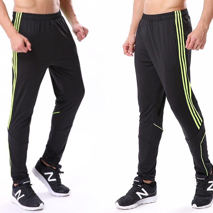 Autumn and Winter Sports Pants Men's Spring and Summer Thin Football Training Pants Leg-closed Quick-drying Breathable Fleece-lined Elastic Running Fitness Pants