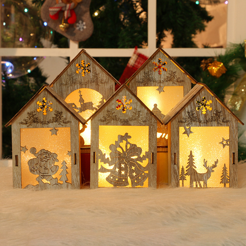 Nordic Snow House Light Christmas Tree Hanging Ornaments Holiday Atmosphere Party Light Ball Hanging Nightlight Factory Wholesale