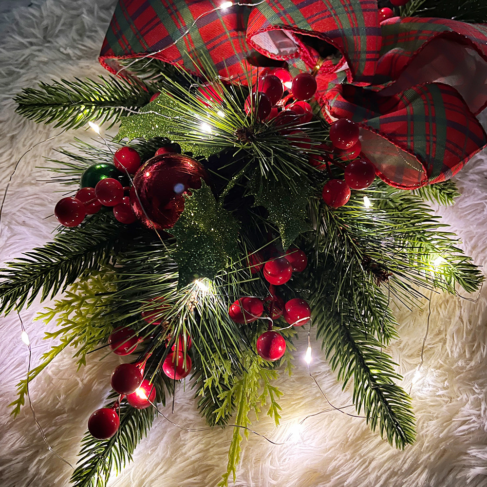 Meihui 2023 Christmas stairs Garland stairs decoration teardrop swags upside down Christmas home hanging ornaments_voghion.com