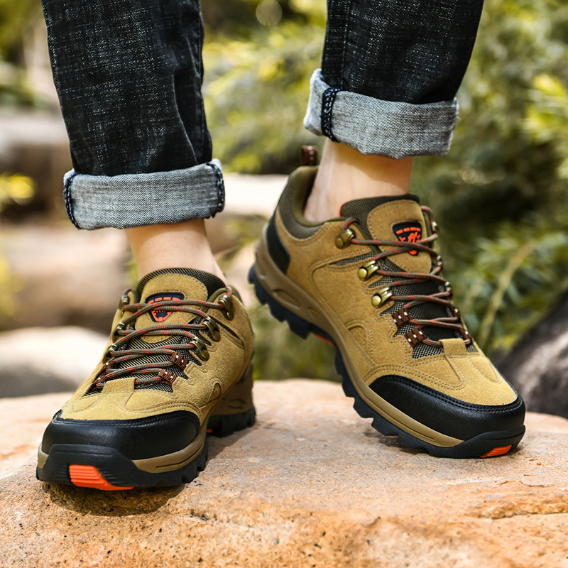 Autumn 2022 Men's Hiking Shoes Outdoor Non-slip Hiking Shoes Low-top Lace-up Mountain Camping Trail Running Shoes