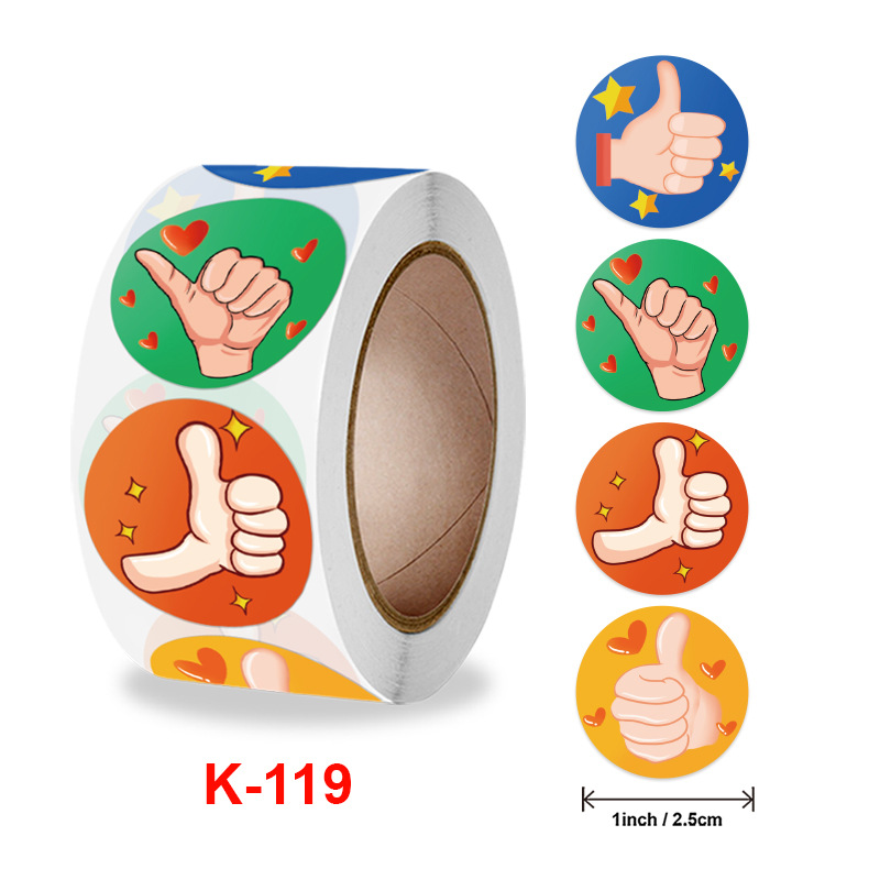Cross-border cartoon thumbs-up praise labels for children, teachers, students to encourage classroom decoration self-adhesive stickers