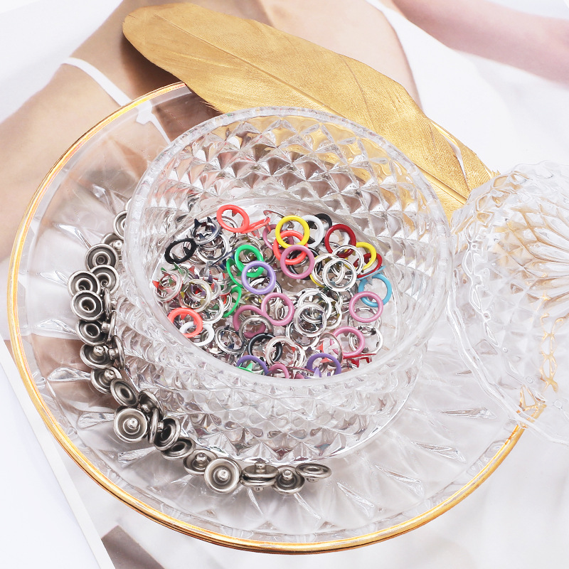 9.5MM stainless steel hollow five-claw buckle color baby clothes button underwear button metal four-in-one snap button