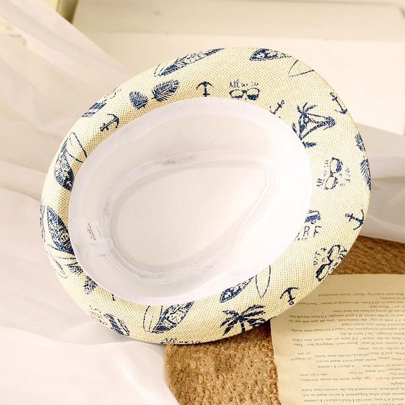 Korean style children's straw hat spring and summer sun protection boys and girls Jazz hat breathable straw hat British Top Hat sun protection cool hat