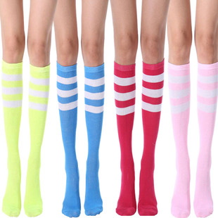 Jie Wu dance ladies autumn tube socks three bars knee breathable casual socks manufacturers wholesale