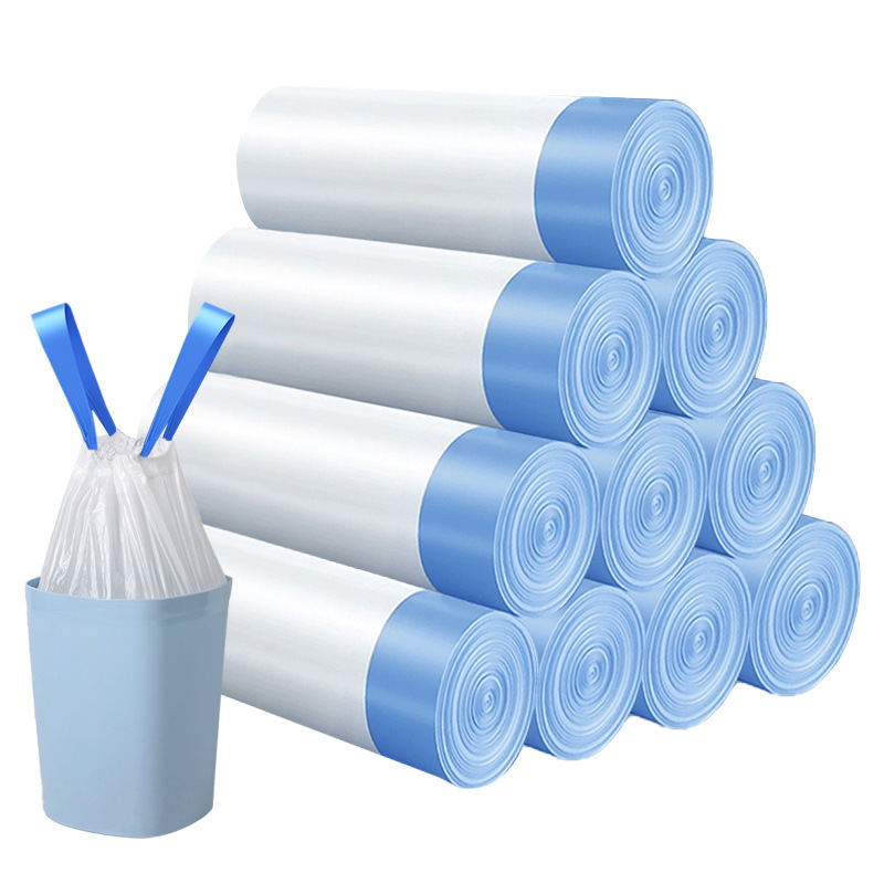 Drawstring garbage bag household portable home thickened kitchen black big garbage plastic bag department store wholesale