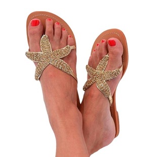 Independent station Foreign trade model 2021summer flat flip toe 40-43 casual women's outdoor slippers women slipper