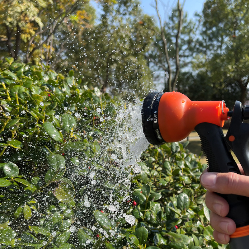 8 function rubber-coated adjustable water flower garden watering water gun household multi-purpose high pressure water gun car wash spray gun