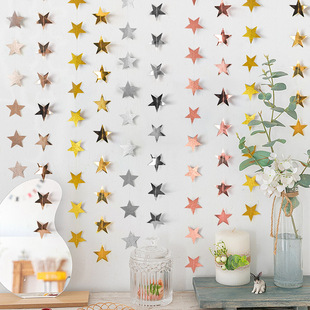 Five-pointed Star Flower Star Pendant Pendant Paper String Wedding Birthday New Year Party Valentine's Day Decoration Ribbon