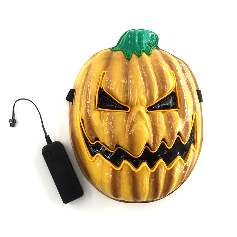 Halloween glowing pumpkin mask wholesale EL Cold Light pumpkin glowing mask party glowing pumpkin mask
